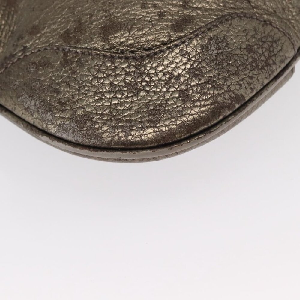 Authentic PRADA Shoulder Bag Leather Bronze Silver - Picture 7 of 16